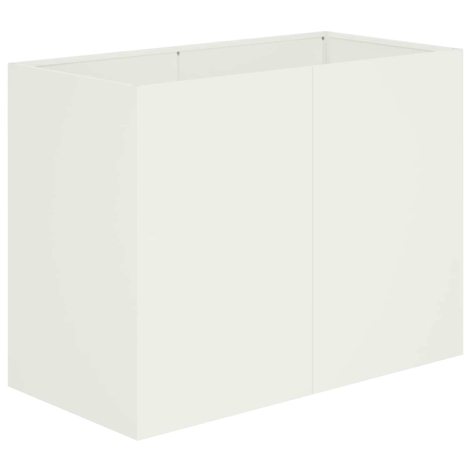Γλάστρα Κήπου Λευκό 80 x 40 x 60 cm Ψυχρής έλασης χάλυβας - Pakobazaar