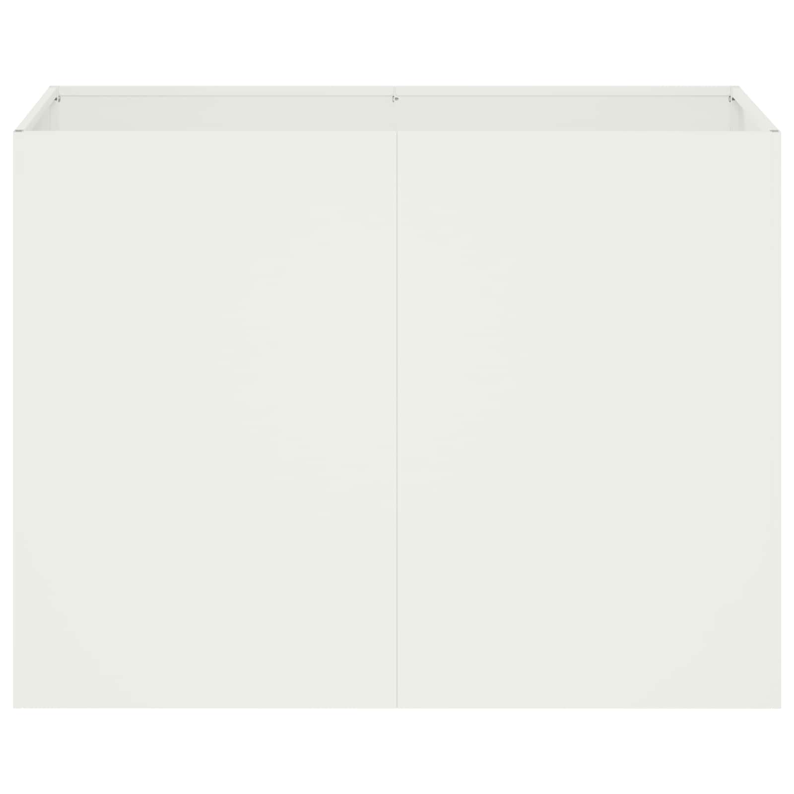 Γλάστρα Κήπου Λευκό 80 x 40 x 60 cm Ψυχρής έλασης χάλυβας - Pakobazaar