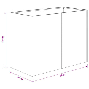Γλάστρα Κήπου Ασημί 80 x 40 x 60 cm Γαλβανισμένος Χάλυβας - Pakobazaar