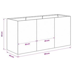 Γλάστρα Κήπου Ασημί 120 x 40 x 60 εκ Ανοξείδωτο Ατσάλι