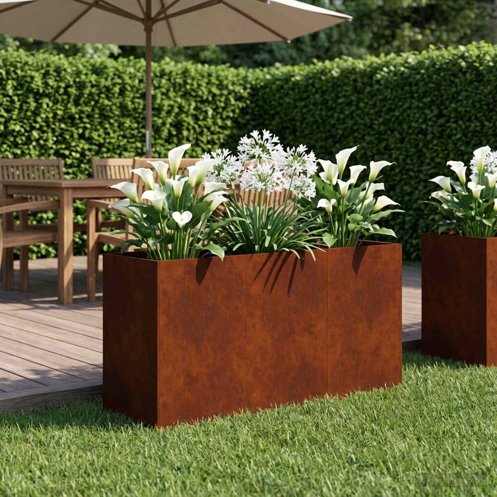 Γλάστρα Κήπου Σκ rusty 120 x 40 x 60 εκ