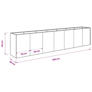 Γλάστρα Κήπου Λαδί 280 x 40 x 60 εκ Ψυχρής έλασης χάλυβας - Pakobazaar