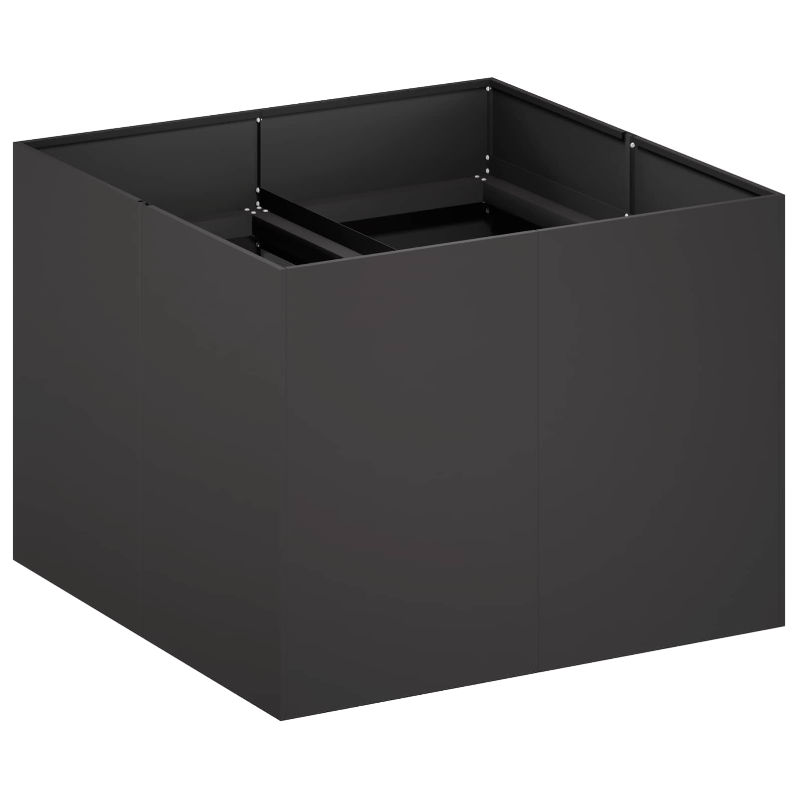 Γλάστρα Κήπου Μαύρο 80 x 80 x 60 εκ. Ψυχρής έλασης χάλυβας