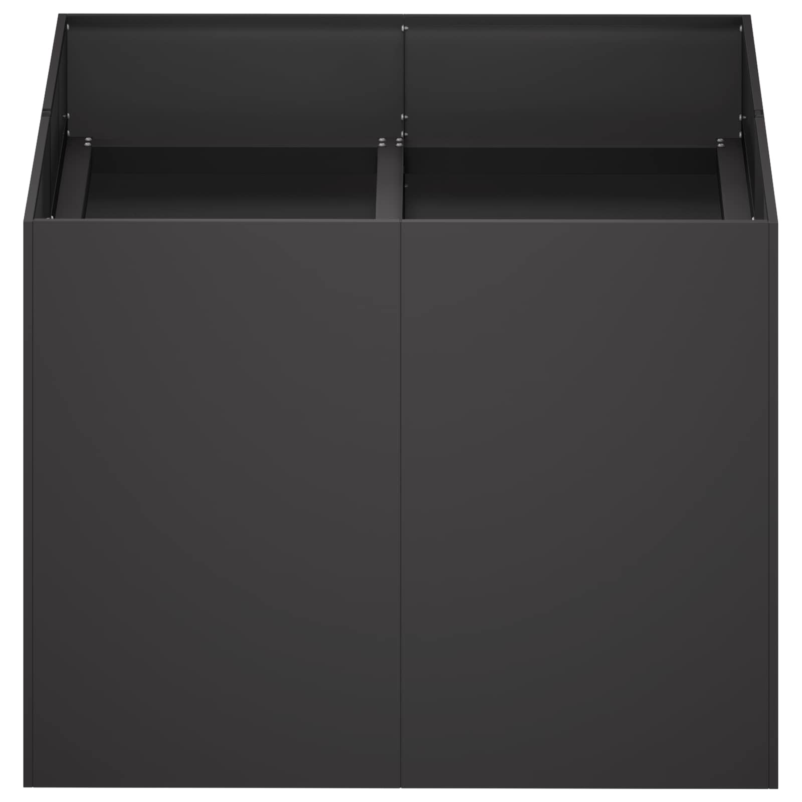 Γλάστρα Κήπου Μαύρο 80 x 80 x 60 εκ. Ψυχρής έλασης χάλυβας
