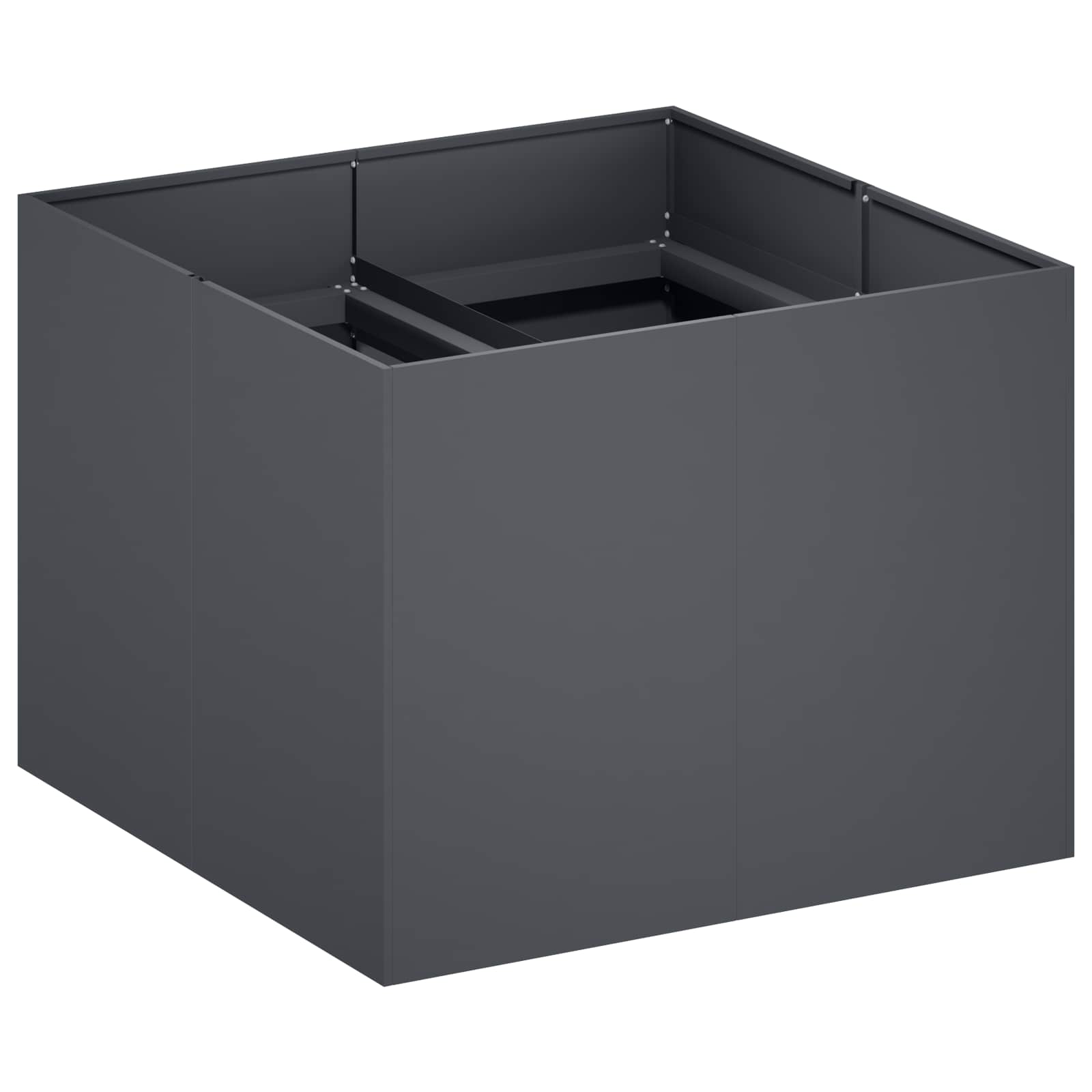 Γλάστρα Κήπου Ανθρακί 80 x 80 x 60 εκ. Ψυχρής έλασης χάλυβας