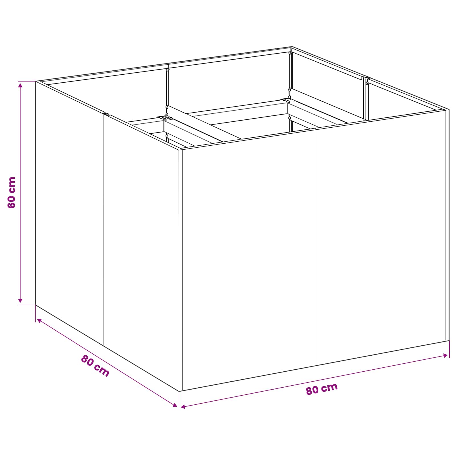 Γλάστρα Κήπου Λαδί 80 x 80 x 60 εκ. Ψυχρής έλασης χάλυβας