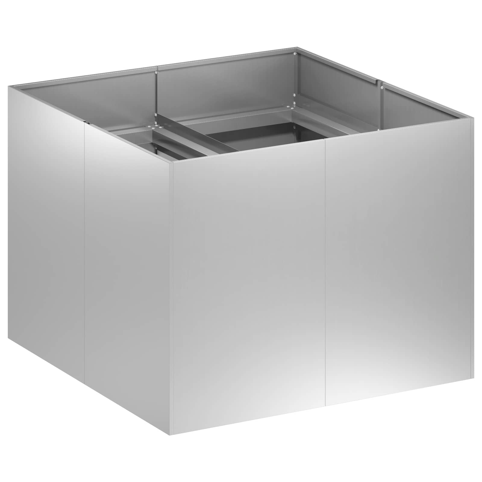 Γλάστρα Κήπου Ασημί 80 x 80 x 60 εκ. Γαλβανισμένος Χάλυβας