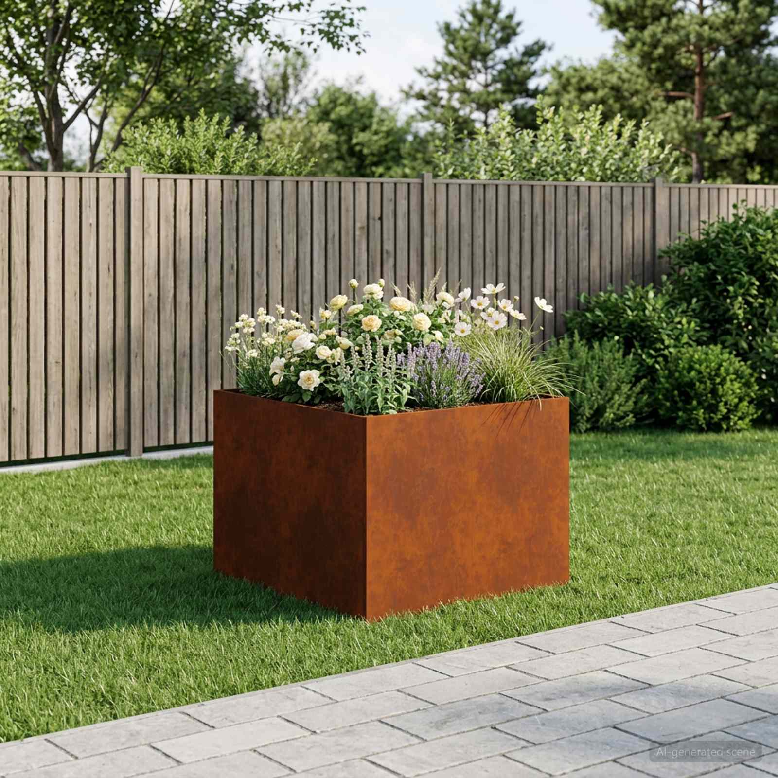 Γλάστρα Κήπου Σκ rusty 80 x 80 x 60 εκ.