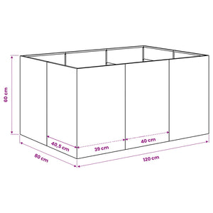 Γλάστρα Κήπου Ασημί 120 x 80 x 60 εκ Ανοξείδωτο Ατσάλι - Pakobazaar