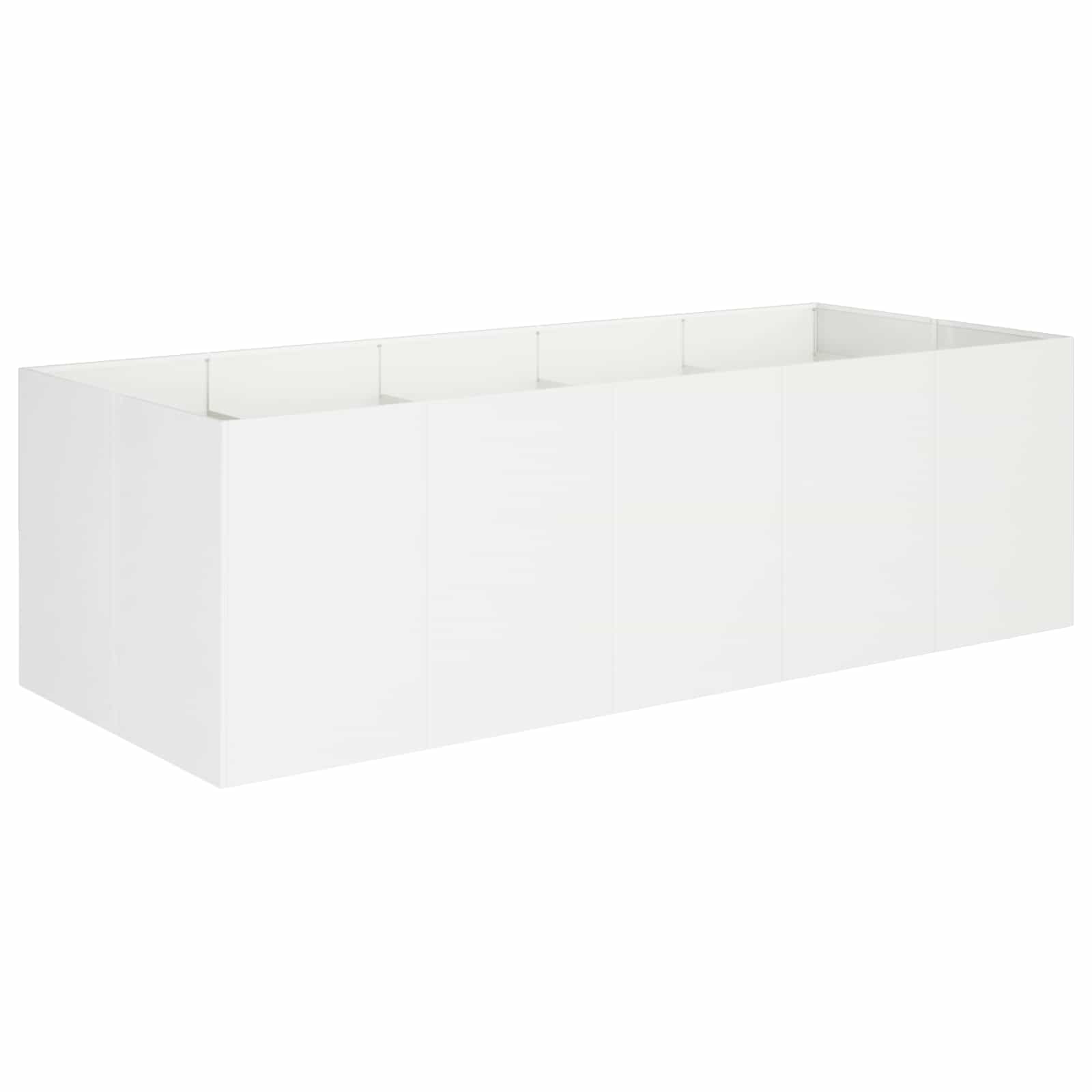 Γλάστρα Κήπου Λευκό 200 x 80 x 60 εκ Ψυχρής έλασης χάλυβας