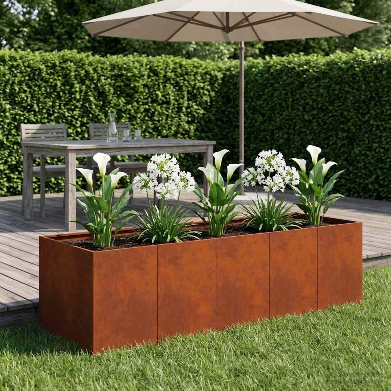 Γλάστρα Κήπου Σκ rusty 200 x 80 x 60 εκ