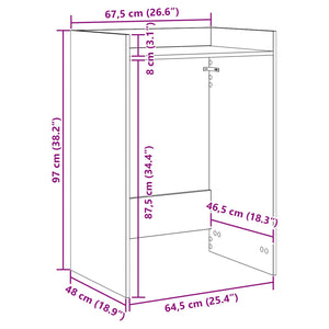 Ντουλάπα Πλυντηρίου με αποθήκευση Καρυδιά Χειροποίητης Εργασίας - Pakobazaar