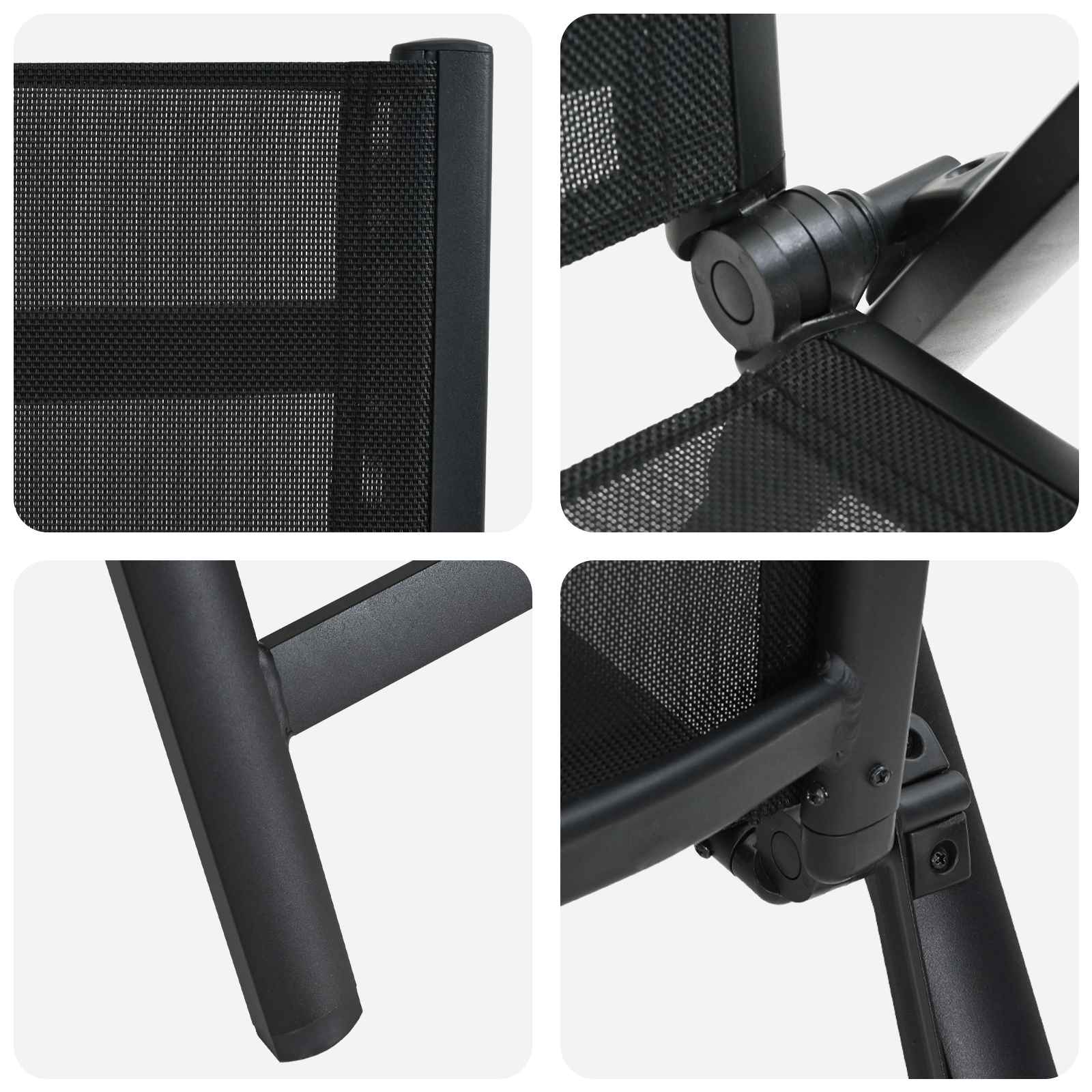 Ανακλινόμενες καρέκλες κήπου 2 pcs Μαύρο 58 x 73 x 111,5 εκ. - Pakobazaar
