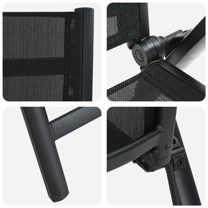 Ανακλινόμενες καρέκλες κήπου 2 pcs Μαύρο 58 x 73 x 111,5 εκ. - Pakobazaar