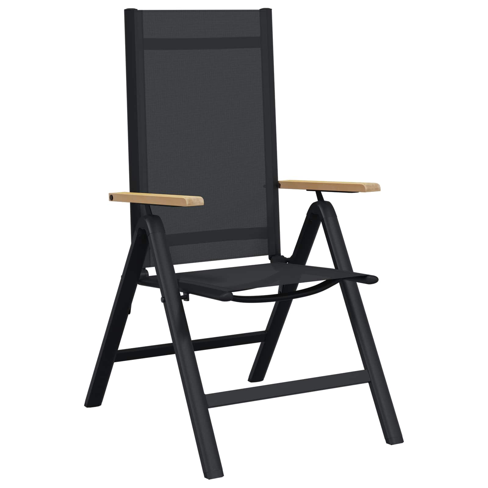 Ανακλινόμενες καρέκλες κήπου 2 pcs Μαύρο 58 x 73 x 111,5 εκ. - Pakobazaar