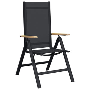 Ανακλινόμενες καρέκλες κήπου 2 pcs Μαύρο 58 x 73 x 111,5 εκ. - Pakobazaar