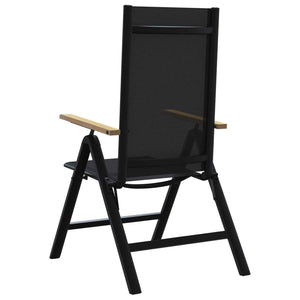 Ανακλινόμενες καρέκλες κήπου 2 pcs Μαύρο 58 x 73 x 111,5 εκ. - Pakobazaar