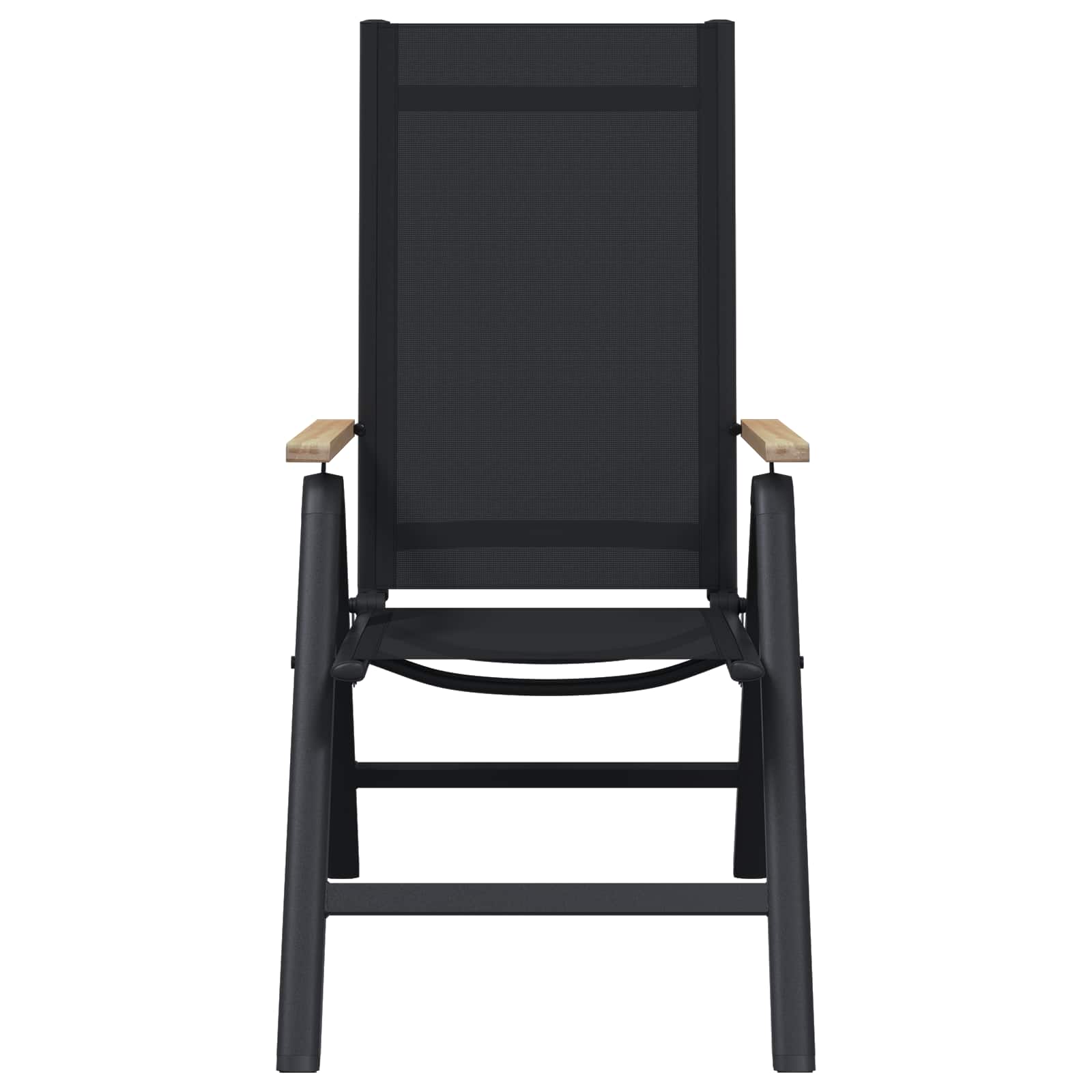 Ανακλινόμενες καρέκλες κήπου 2 pcs Μαύρο 58 x 73 x 111,5 εκ. - Pakobazaar