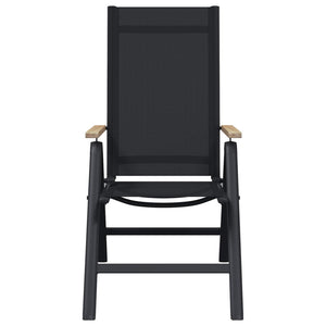 Ανακλινόμενες καρέκλες κήπου 2 pcs Μαύρο 58 x 73 x 111,5 εκ. - Pakobazaar