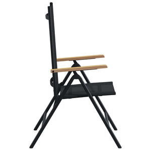 Ανακλινόμενες καρέκλες κήπου 2 pcs Μαύρο 58 x 73 x 111,5 εκ. - Pakobazaar