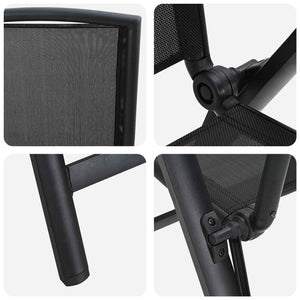 Ανακλινόμενες καρέκλες κήπου 2 pcs Μαύρο 58 x 71 x 112 εκ. - Pakobazaar