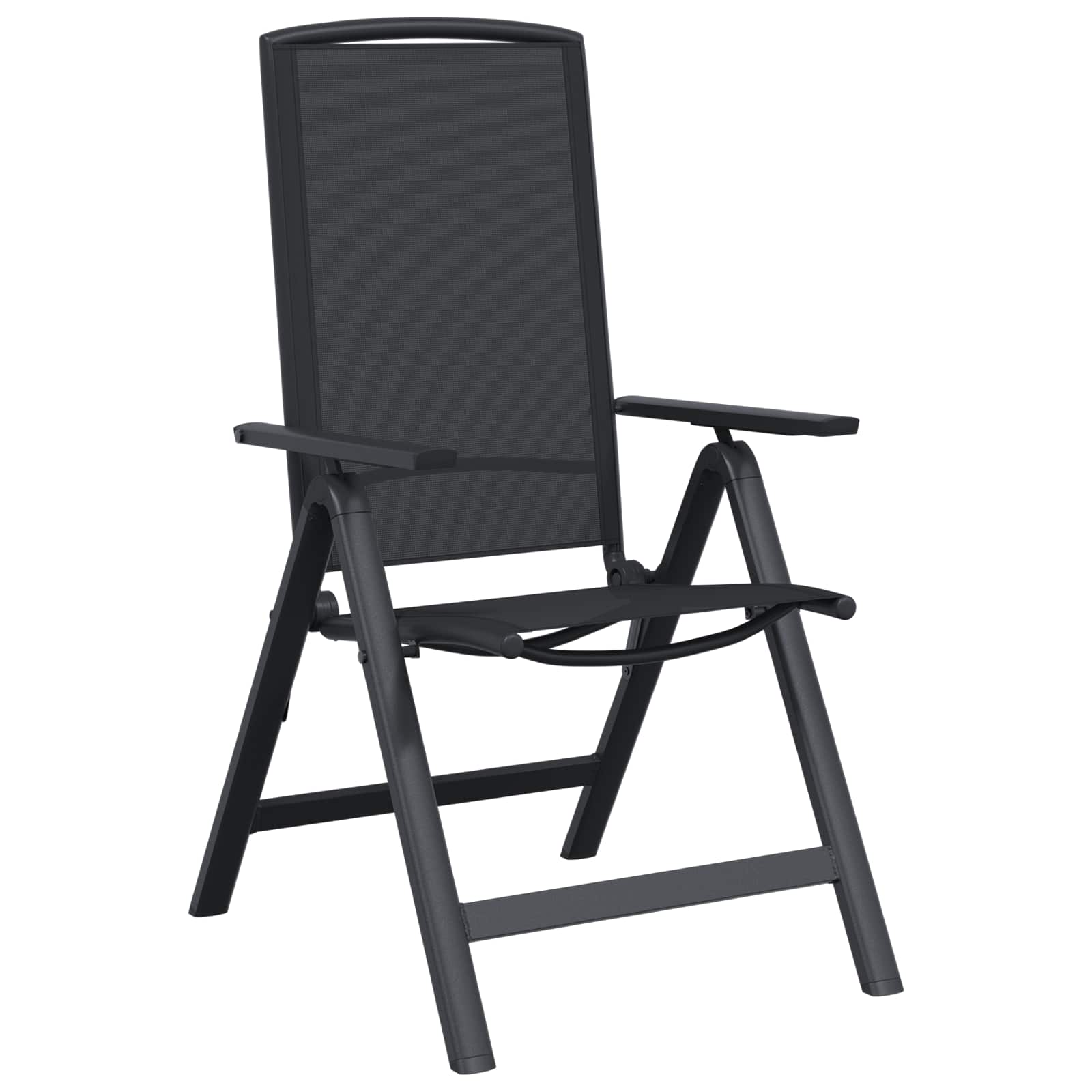 Ανακλινόμενες καρέκλες κήπου 2 pcs Μαύρο 58 x 71 x 112 εκ. - Pakobazaar