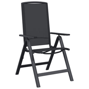 Ανακλινόμενες καρέκλες κήπου 2 pcs Μαύρο 58 x 71 x 112 εκ. - Pakobazaar