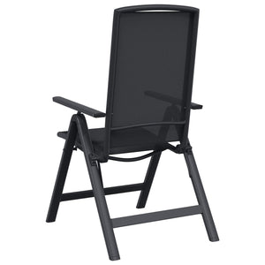 Ανακλινόμενες καρέκλες κήπου 2 pcs Μαύρο 58 x 71 x 112 εκ. - Pakobazaar