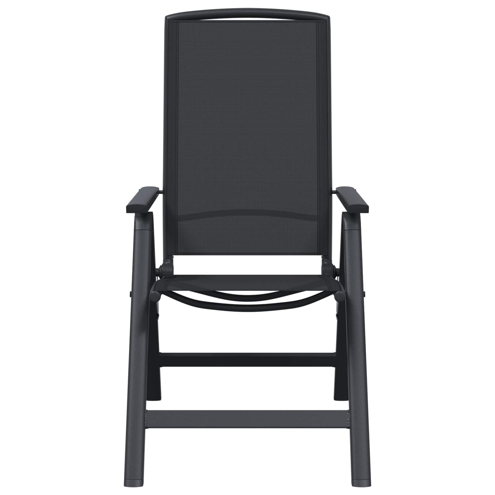 Ανακλινόμενες καρέκλες κήπου 2 pcs Μαύρο 58 x 71 x 112 εκ. - Pakobazaar