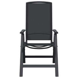 Ανακλινόμενες καρέκλες κήπου 2 pcs Μαύρο 58 x 71 x 112 εκ. - Pakobazaar