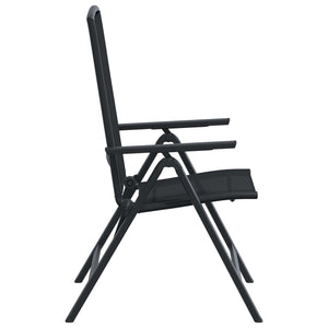 Ανακλινόμενες καρέκλες κήπου 2 pcs Μαύρο 58 x 71 x 112 εκ. - Pakobazaar