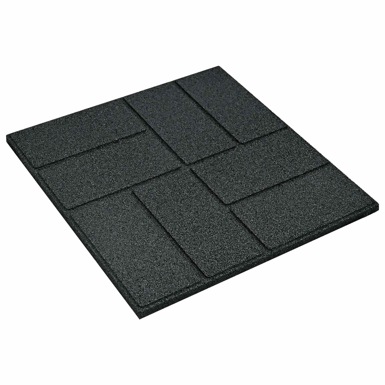 Πέτρα βήματος 6 pcs Μαύρο 40,5 x 40,5 x 2 εκ. Λάστιχο - Pakobazaar