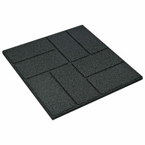 Πέτρα βήματος 6 pcs Μαύρο 40,5 x 40,5 x 2 εκ. Λάστιχο - Pakobazaar