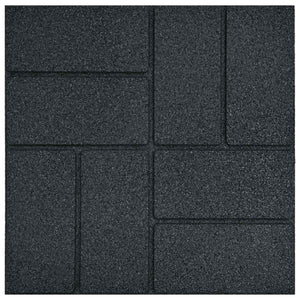 Πέτρα βήματος 6 pcs Μαύρο 40,5 x 40,5 x 2 εκ. Λάστιχο - Pakobazaar