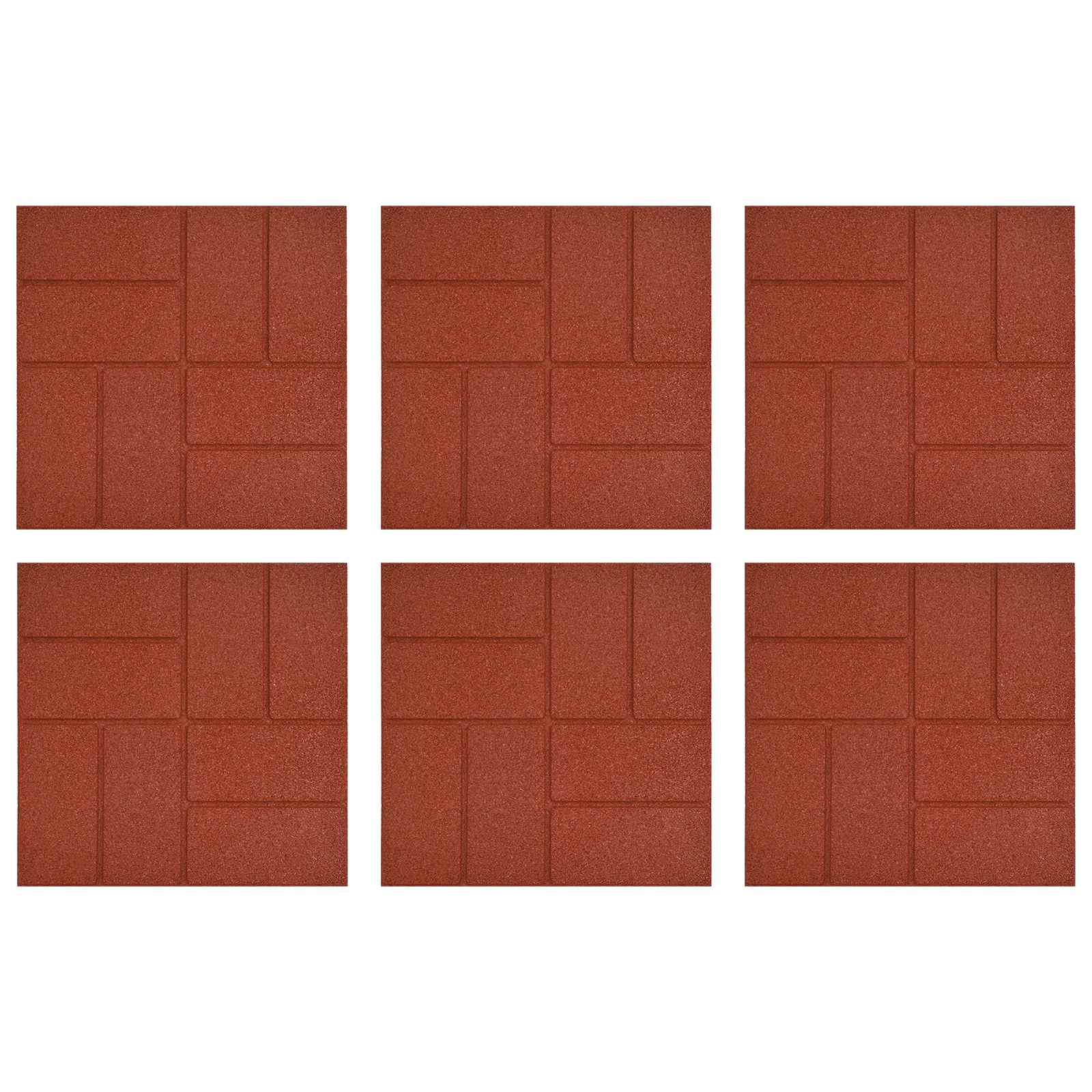 Πέτρα βήματος 6 pcs Κόκκινο 40,5 x 40,5 x 2 εκ. Λάστιχο - Pakobazaar