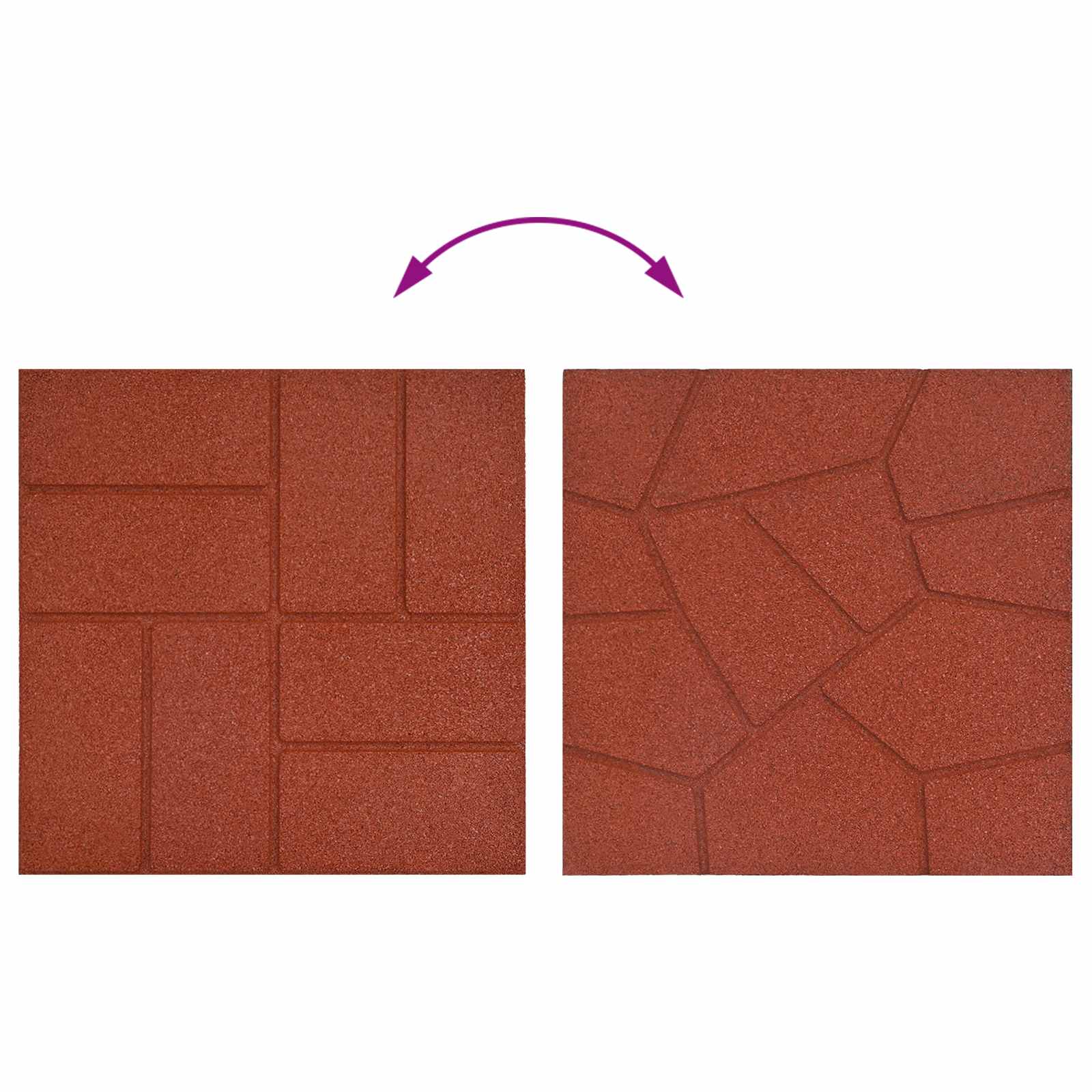Πέτρα βήματος 6 pcs Κόκκινο 40,5 x 40,5 x 2 εκ. Λάστιχο - Pakobazaar