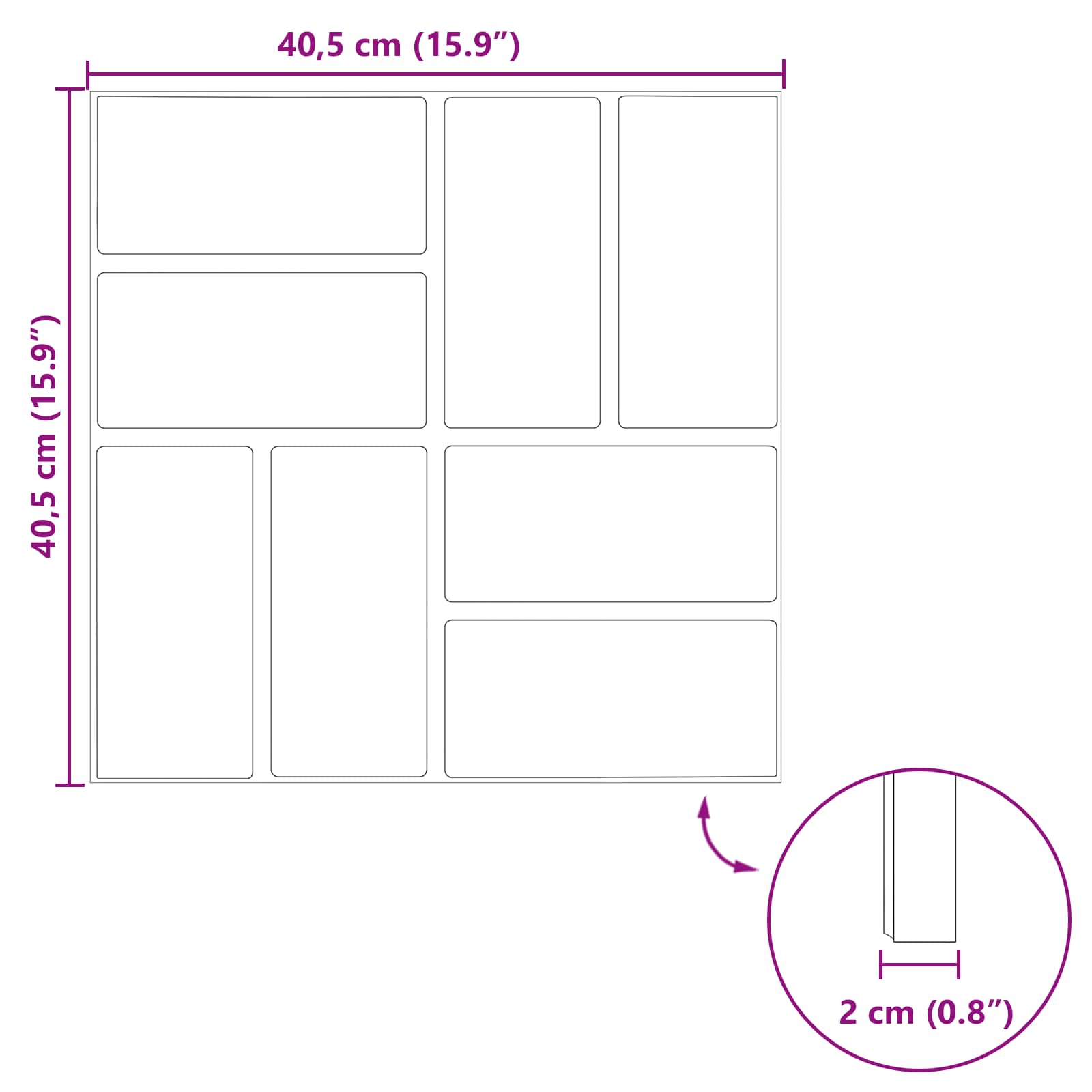 Πέτρα βήματος 6 pcs Κόκκινο 40,5 x 40,5 x 2 εκ. Λάστιχο - Pakobazaar