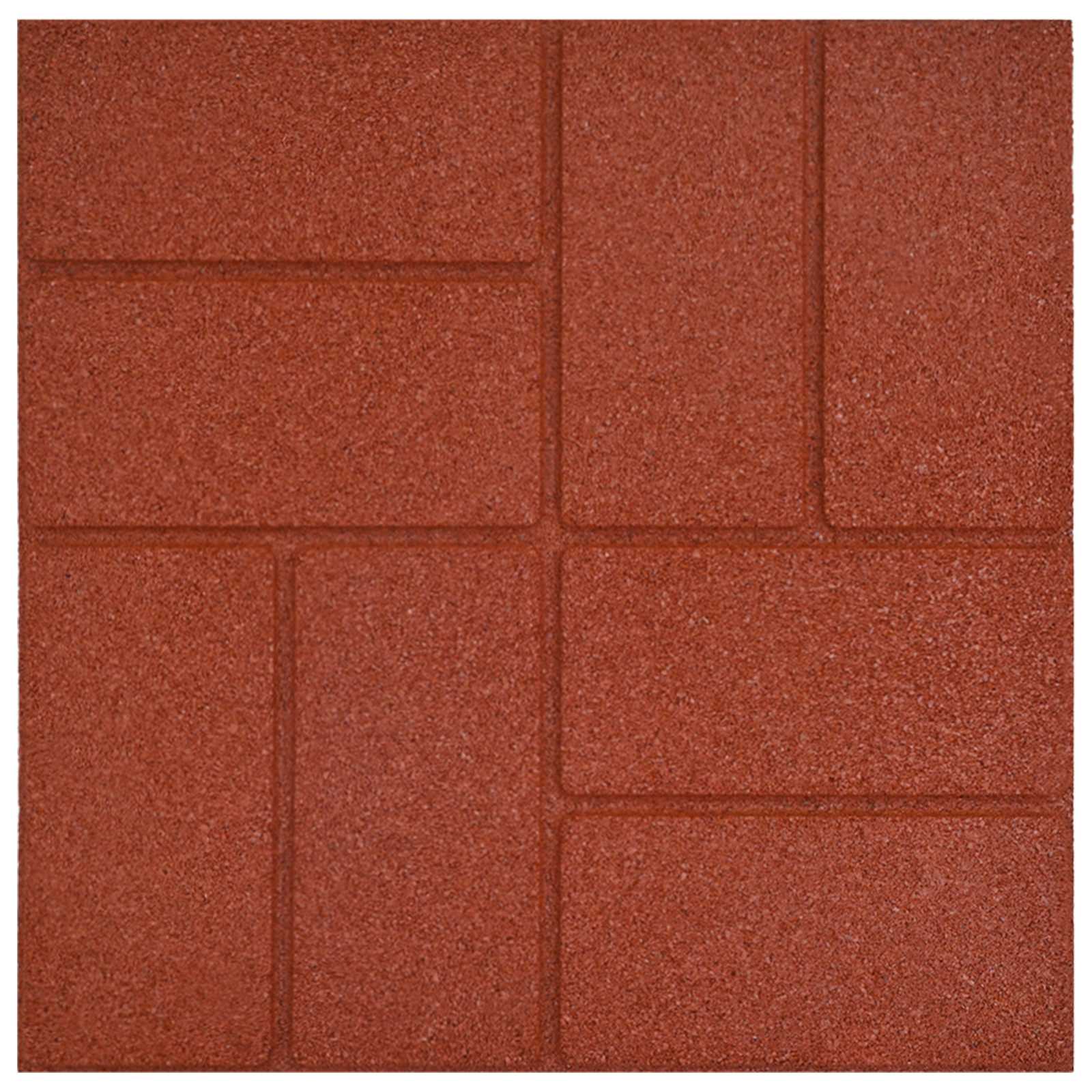 Πέτρα βήματος 6 pcs Κόκκινο 40,5 x 40,5 x 2 εκ. Λάστιχο - Pakobazaar