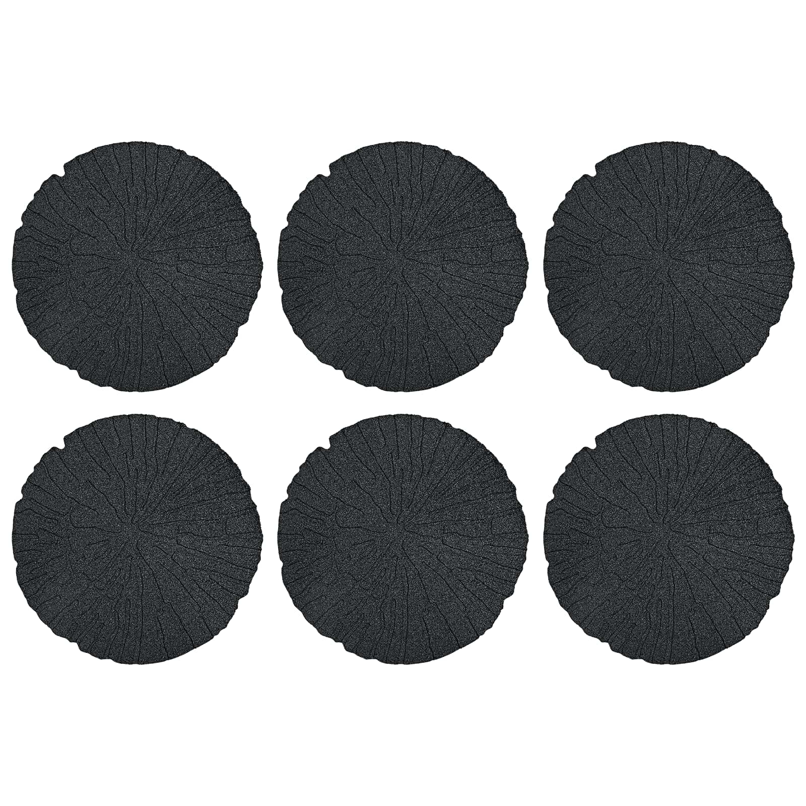 Πέτρα βήματος 6 pcs Μαύρο Ø 45 x 1,8 εκ Λάστιχο - Pakobazaar