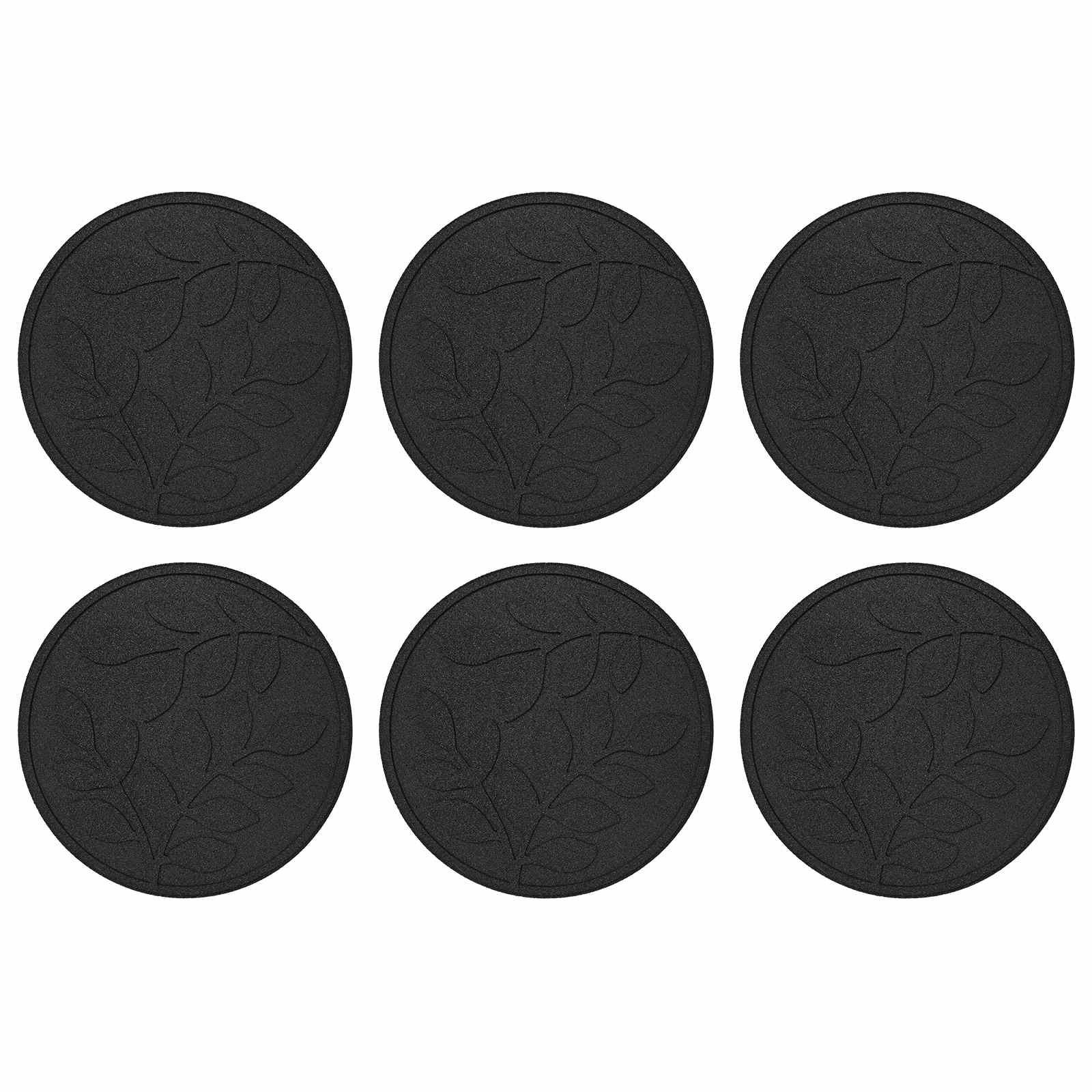 Πέτρα βήματος 6 pcs Μαύρο Ø 44 x 2 εκ. Λάστιχο - Pakobazaar