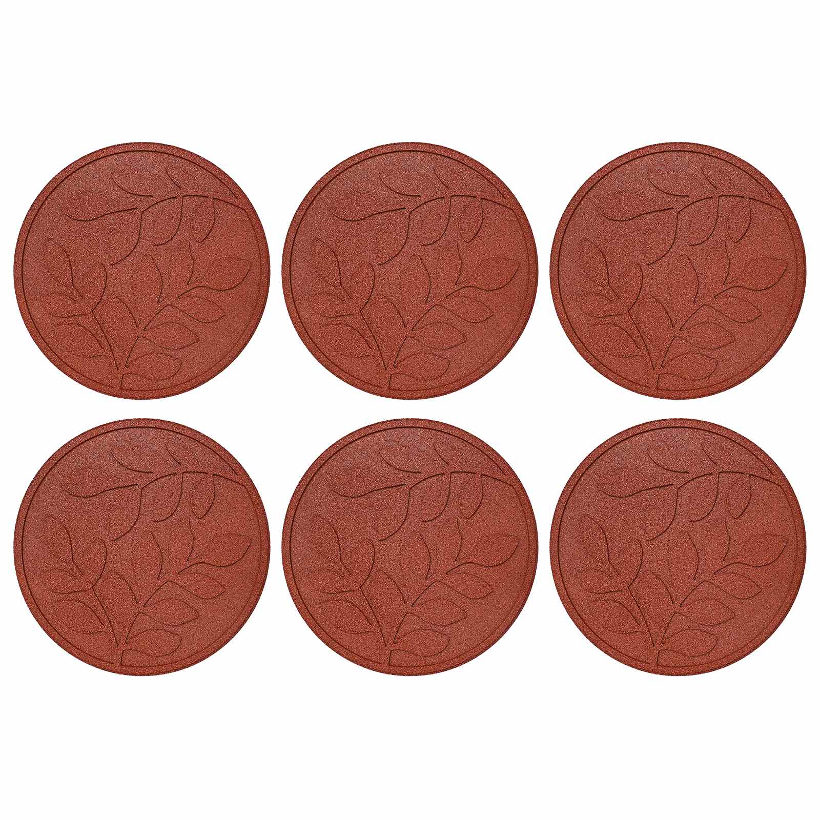 Πέτρα βήματος 6 pcs Κόκκινο Ø 44 x 2 εκ. Λάστιχο - Pakobazaar