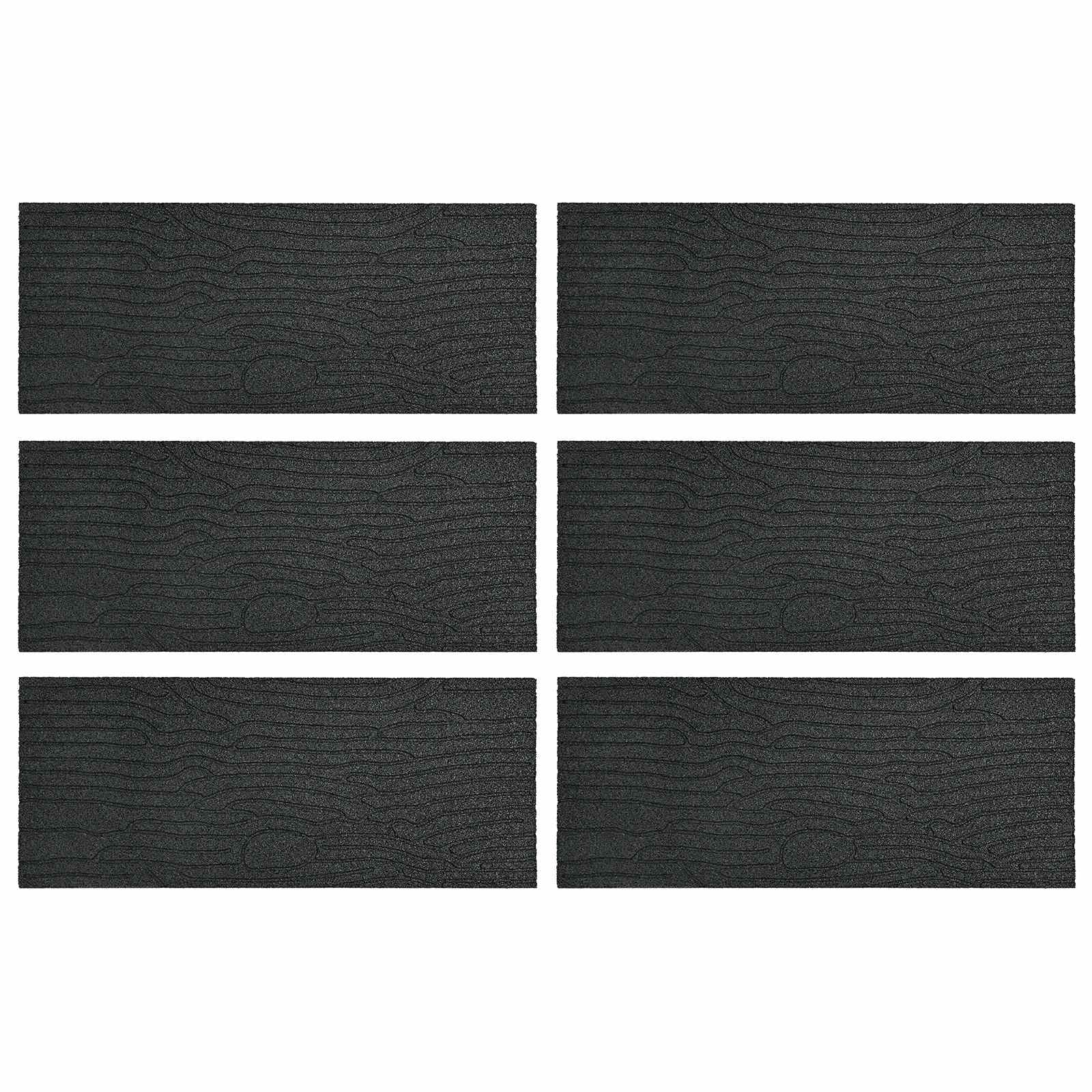 Πέτρα βήματος 6 pcs Μαύρο 60,5 x 25 x 2 εκ Λάστιχο - Pakobazaar