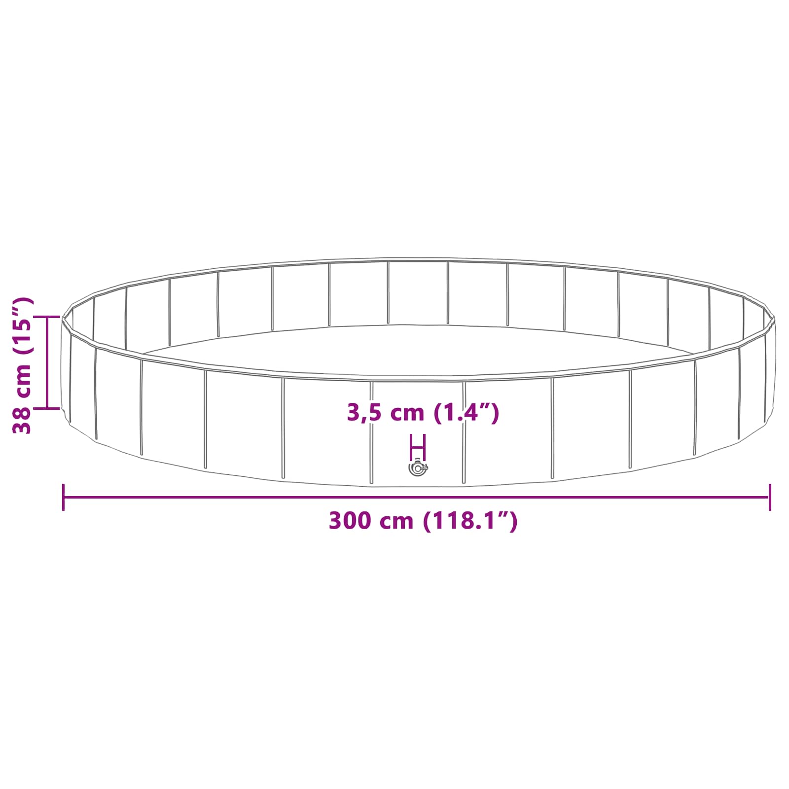 Πισίνα Σκύλου Κόκκινο Ø300 x 38 cm Χοντρό PVC - Pakobazaar
