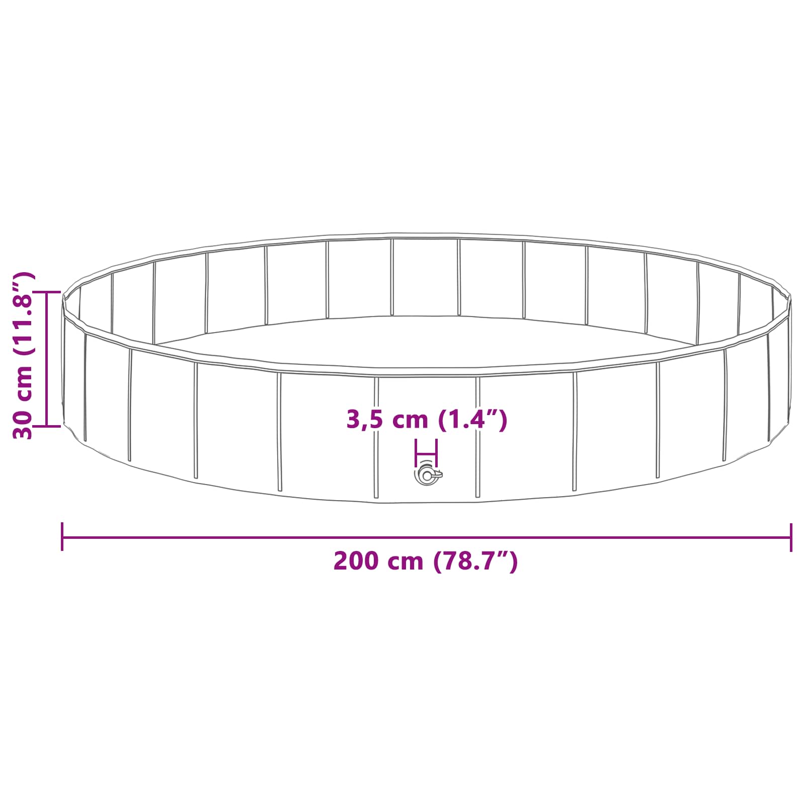 Πισίνα Σκύλου Μπλε Ø200 x 30 cm Χοντρό PVC - Pakobazaar