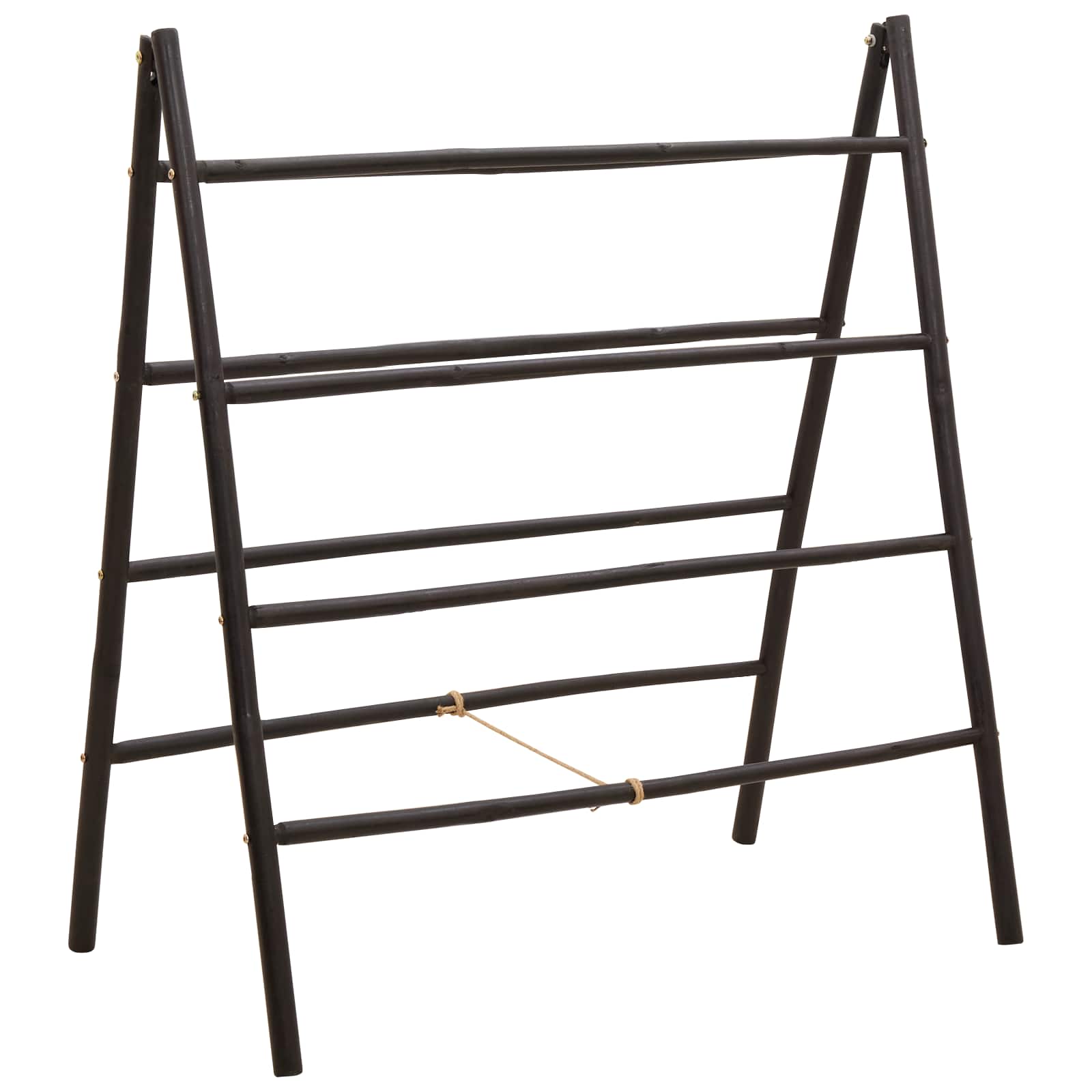 Διπλής όψης σκάλα για κουβέρτες Μαύρο 90 x 50 x 100 cm Μπαμπού