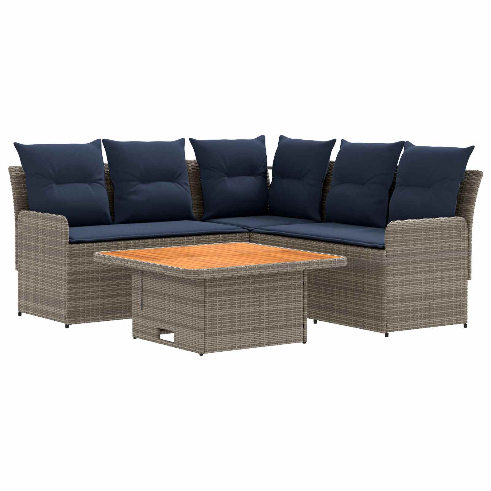 Σύνολα επίπλων με μαξιλάρι 4 pcs Γκρι και Navy Blue Ράτα PE - Pakobazaar
