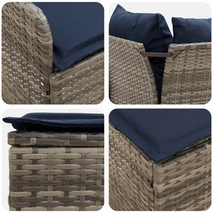 Σύνολα επίπλων με μαξιλάρι 5 pcs Γκρι και Navy Blue Ράτα PE - Pakobazaar