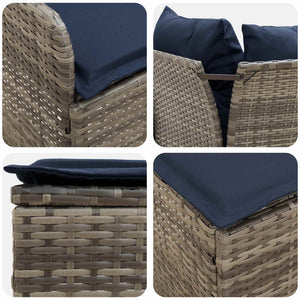 Σύνολα επίπλων με μαξιλάρι 7 pcs Γκρι και Navy Blue Ράτα PE - Pakobazaar