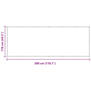 Οθόνη Μπαλκονιού Ανοιχτό γκρι 110 x 300 cm Ύφασμα Όξφορντ - Pakobazaar