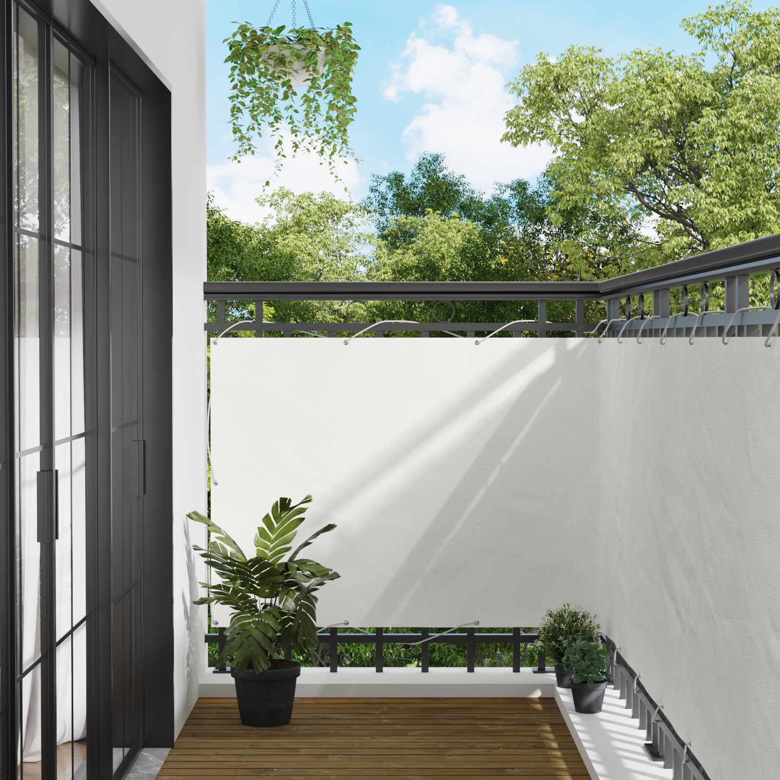 Οθόνη Μπαλκονιού Λευκός 120 x 200 cm - Pakobazaar